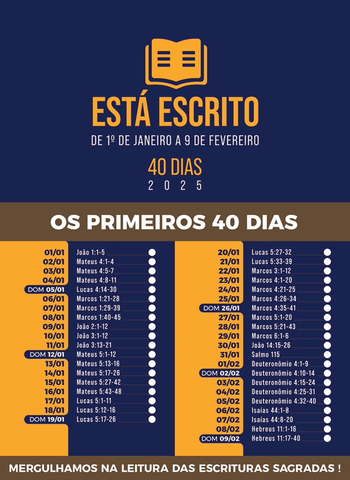 Mergulhando nas Escrituras Sagradas - 40 dias do “Está Escrito”